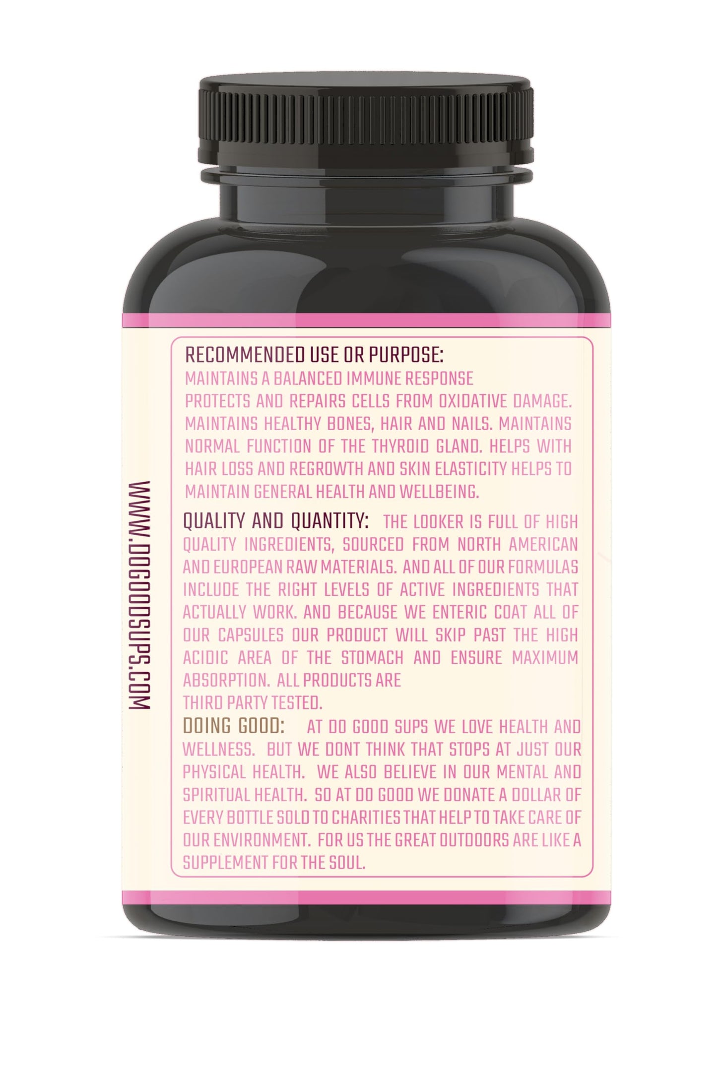 Do Good Sups The Looker 60 Caps- Skin Hair and Nails Vitamins - Natural Collagen Production - Reduces Hair Thinning - Skin Elasticity - Skin Moisture - Plant Sterols Bromelain Zinc Vitamin E Selenium Do Good SupsBuy Supplements Australia