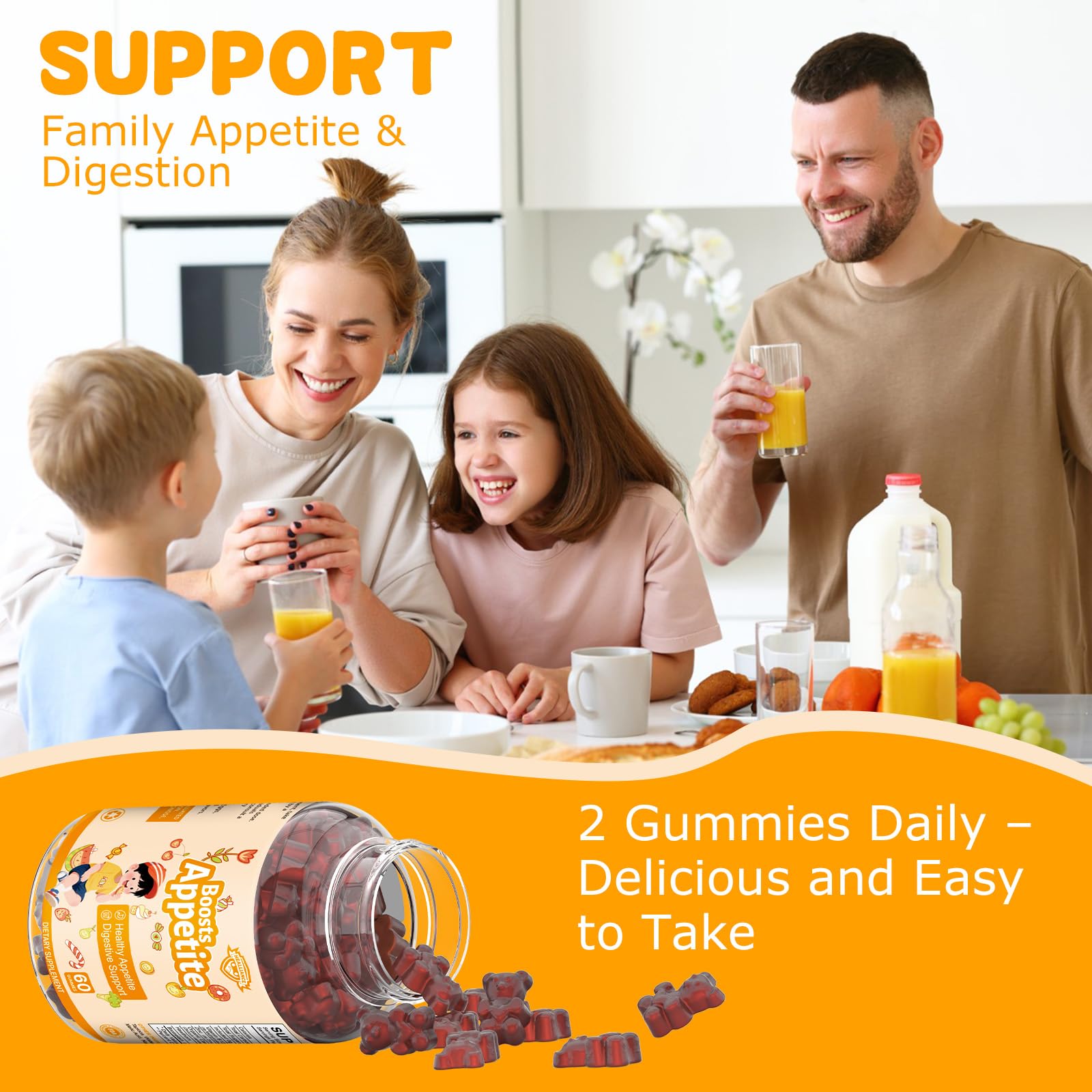 Appetite Booster Gummies for Kids Adults – Natural Blend of Hawthorn Zinc Carrot Supports Digestion Helps Increase Appetite, Promotes Healthy Eating Habits for Picky Eaters (Mixed Fruit Flavor) HeallianceBuy Supplements Australia