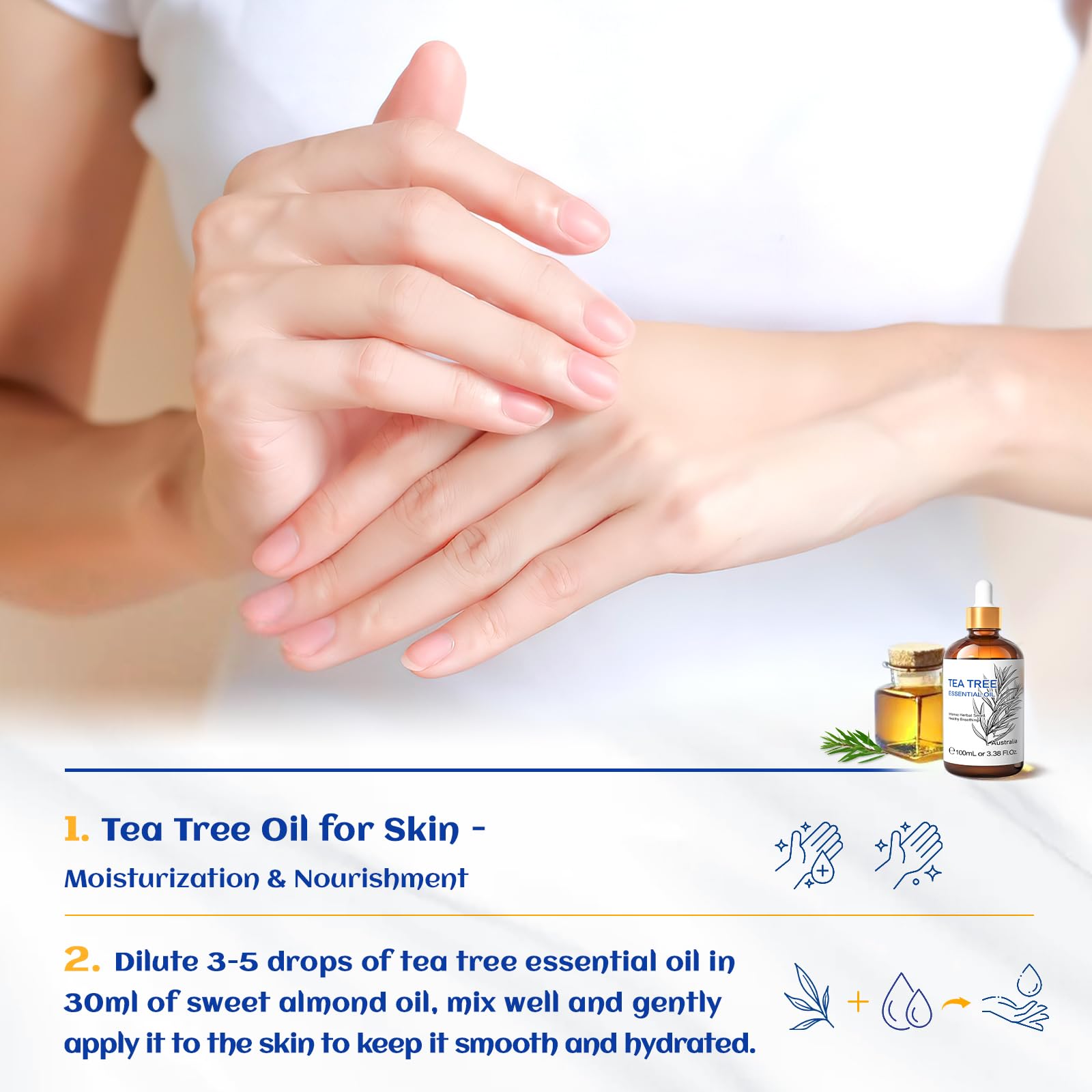HIQILI Tea Tree Essential Oil (100 ML), 100% Pure for Toenail Fungus, Hair Damage HIQILIBuy Supplements Australia