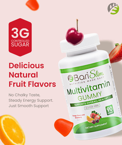 BariSlim Bariatric Chewable Multivitamin Gummies - Specially Formulated Gummy Vitamin for Patients After Weight Loss Surgery - Easy to Digest BariSlimBuy Supplements Australia
