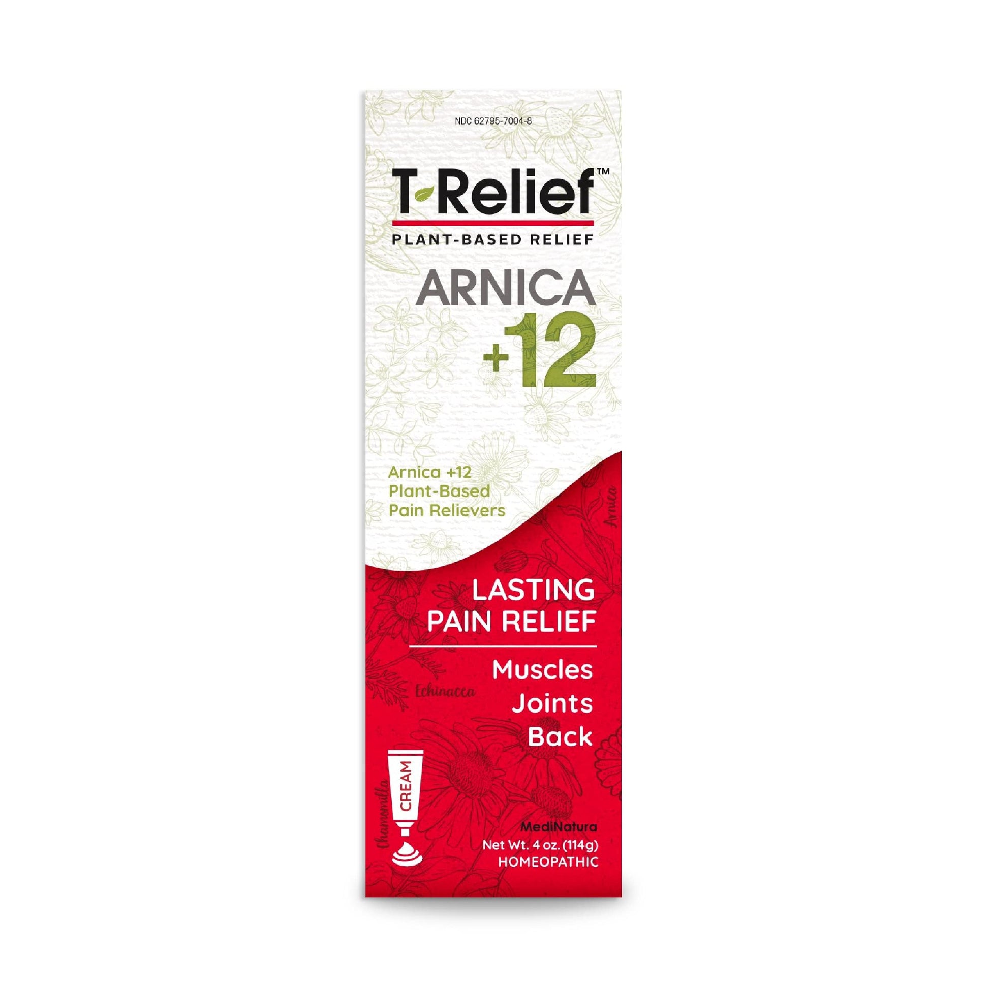 T-Relief Arnica +12 Cream Natural Actives for Back Pain Joint Soreness Muscle Aches & Stiffness, Whole Body Fast Acting Relief for Women & Men - 4 oz MediNaturaBuy Supplements Australia