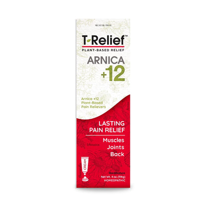 T-Relief Arnica +12 Cream Natural Actives for Back Pain Joint Soreness Muscle Aches & Stiffness, Whole Body Fast Acting Relief for Women & Men - 4 oz MediNaturaBuy Supplements Australia