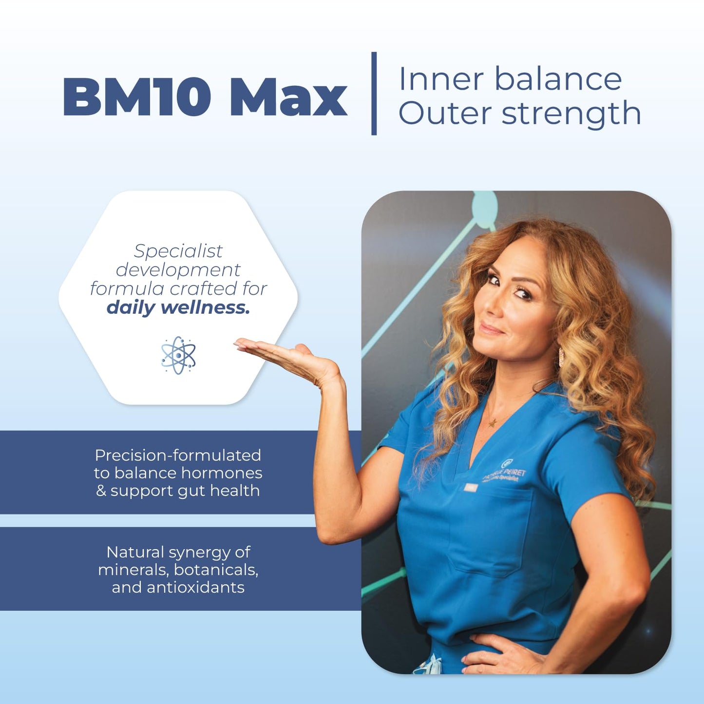 Michelle Peiret BM10 Max | Boron Supplement for Men & Women | Boron Complex with Zinc, Biotin 10,000 mcg, MSM, Silica, Saw Palmetto | Hair Skin & Nails + Trace Mineral Support | 60 Veg Capsules Michelle PeiretBuy Supplements Australia