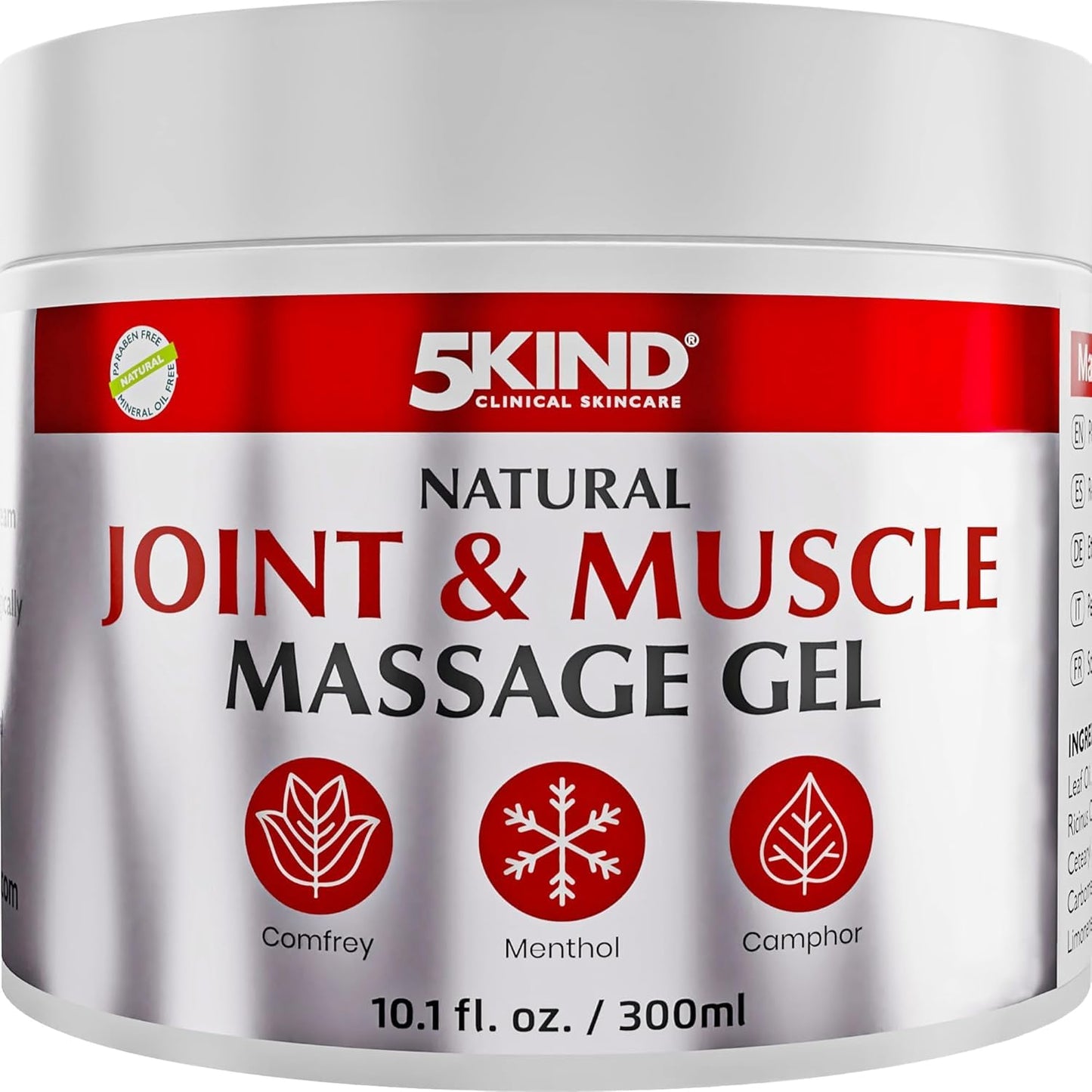 Natural Joint & Musccle Therapy Gel 10.1 Fl Oz- Calendula Cream with Camphor, Comfrey & Menthol - High Strength Revitalising Muscle Rub- Joint Gel for Muscles, Back, Knees, Neck & Shoulders 5Kind 5kind clinical skincareBuy Supplements Australia