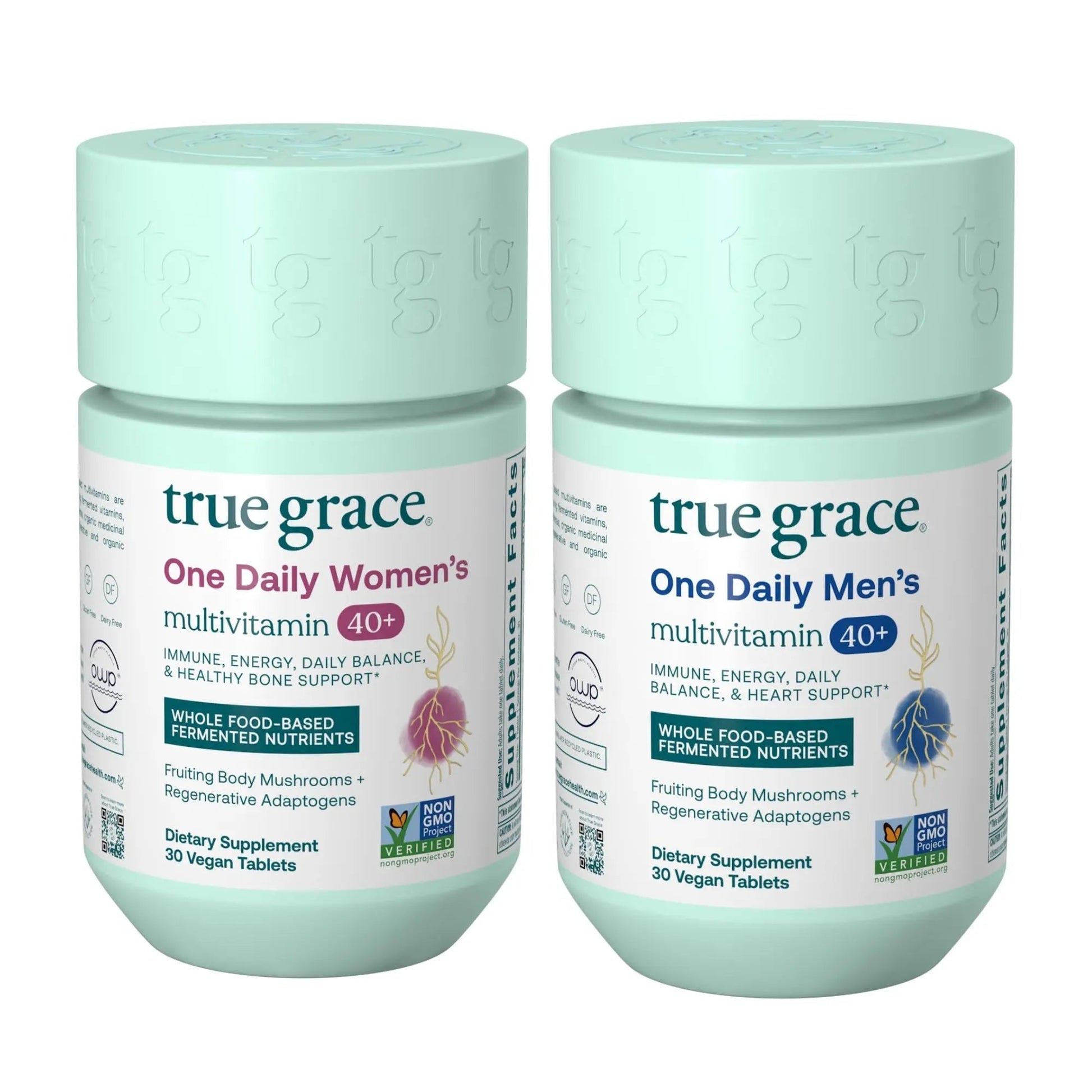 True Grace One Daily Men's Multivitamin 40+ (30 Vegan Tablets) + One Daily Women’s Multivitamin 40+ (30 Vegan Tablets) True GraceBuy Supplements Australia