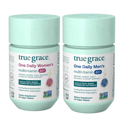 True Grace One Daily Men's Multivitamin 40+ (30 Vegan Tablets) + One Daily Women’s Multivitamin 40+ (30 Vegan Tablets) True GraceBuy Supplements Australia