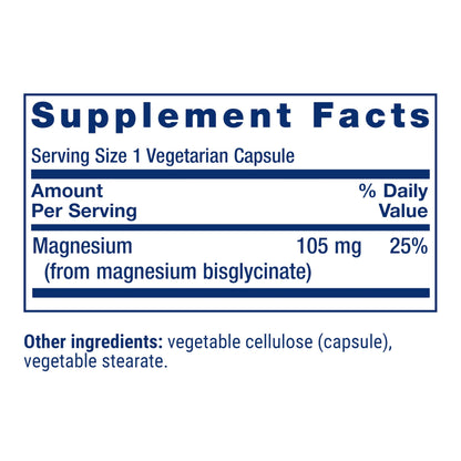 Life Extension Magnesium Glycinate, Heart Health, Bone Health, Nerve and Muscle Support, Highly absorbable, Gluten-Free, Non-GMO