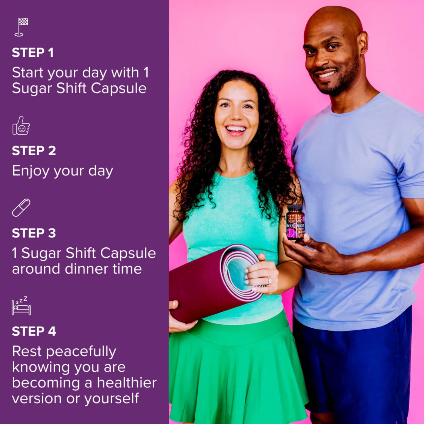 BiotiQuest Sugar Shift Probiotic | Helps Decrease Sugar & Carb Cravings and Supports Digestive Balance | 22 Billion CFU | Non-GMO, Gluten-Free, & Vegan | 60 Servings BiotiQuestBuy Supplements Australia