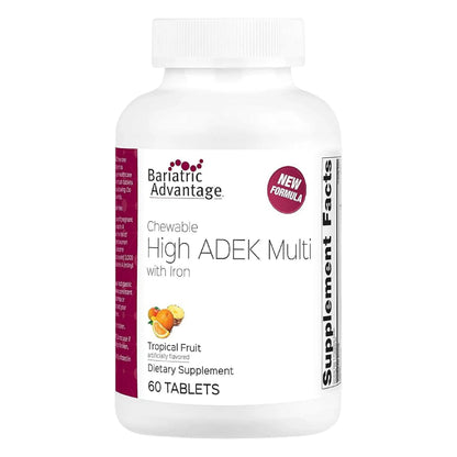 Bariatric Advantage Chewable High ADEK with Iron - for Bariatric Patients - High Potency Vitamin A, D, E & K - Includes B-Vitamins Bariatric AdvantageBuy Supplements Australia