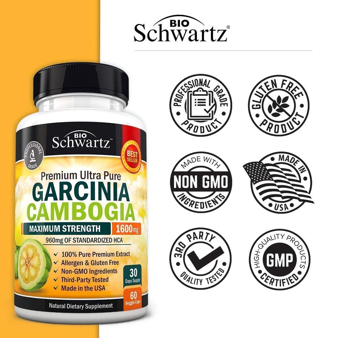 Garcinia Cambogia Weight Loss Pills - Maximum Strength Appetite Suppressant & Fat Burner BioSchwartzBuy Supplements Australia