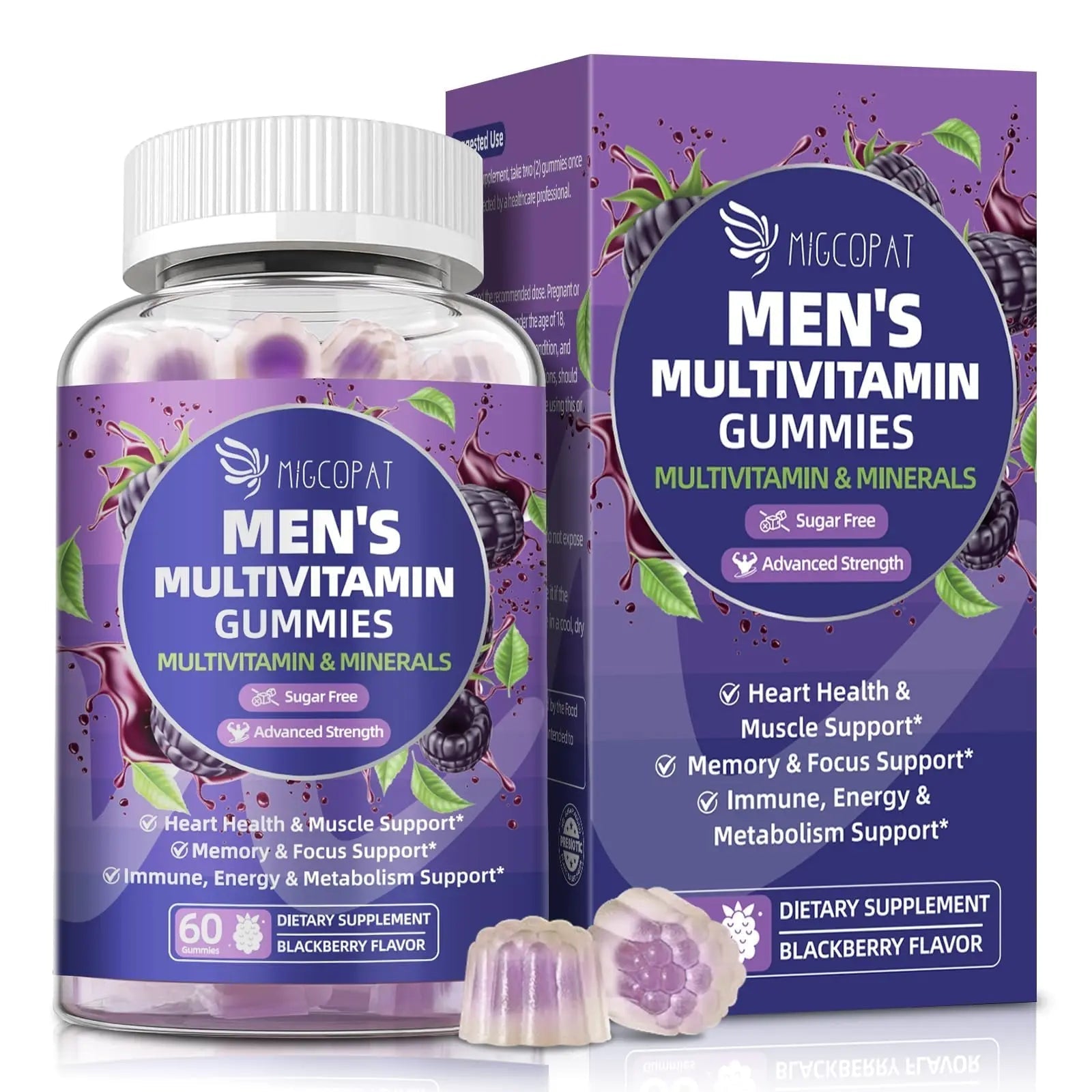 Multivitamin for Men, Mens Multivitamins Gummies w/Omega-3, Probiotics, Inositol, Folate, Biotin, Zinc, Vitamins A, C, D, E, B MigcopatBuy Supplements Australia