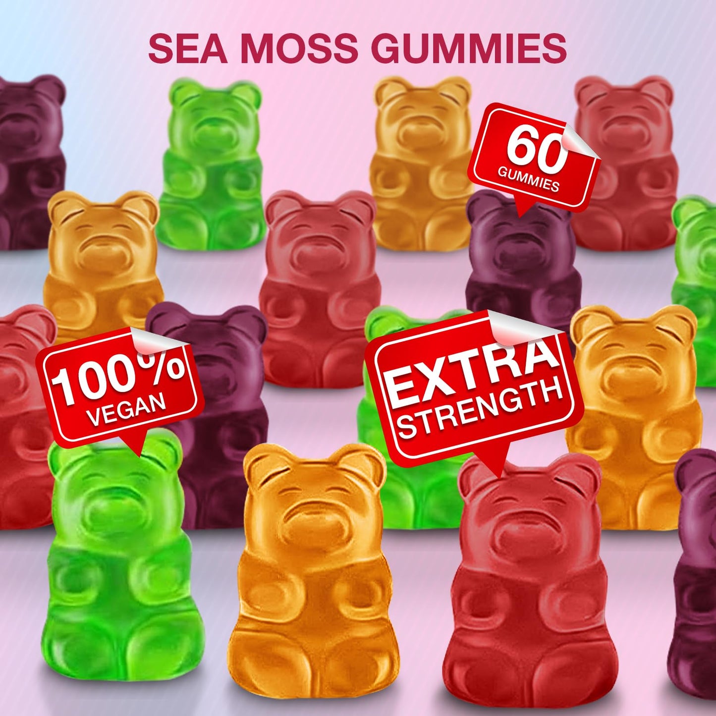 MSLOTAL Irish Sea Moss Gummies with Ashwagandha Bladderwrack and Burdock Root - Natural Irish Seamoss Supplement for Thyroid, Energy, Immune Support - 60 Vegan Gummy MSLOTALBuy Supplements Australia
