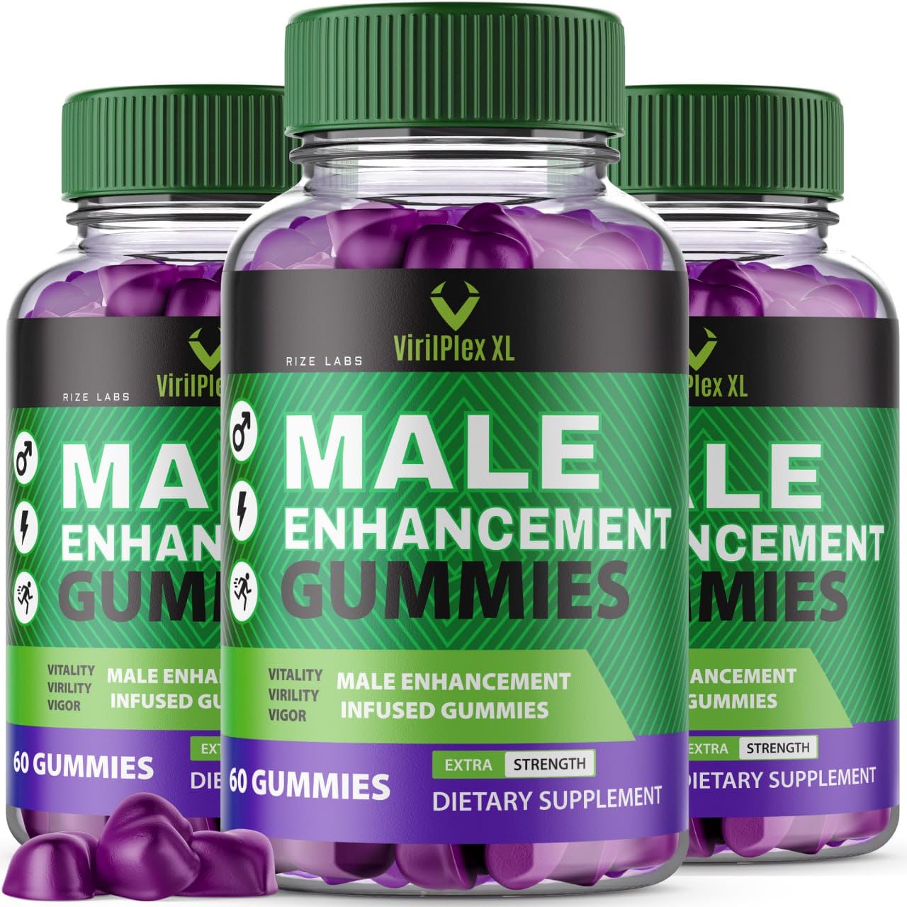rize labs VirilPlex XL Male Performance Gummies, Premium Formula for Health and Well-Being for Men, Gummys to Deliver Maximum Performance Benefits - Pack of 3(180 Gummies) rize labsBuy Supplements Australia