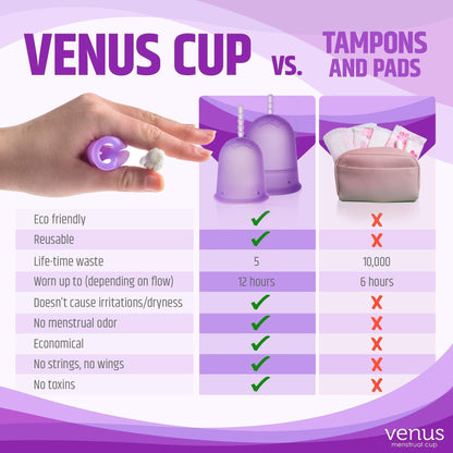 Venus Large Menstrual Cup – High Capacity for Heavy Flow -Made in USA - 100% Medical Grade Silicone VENUSBuy Supplements Australia