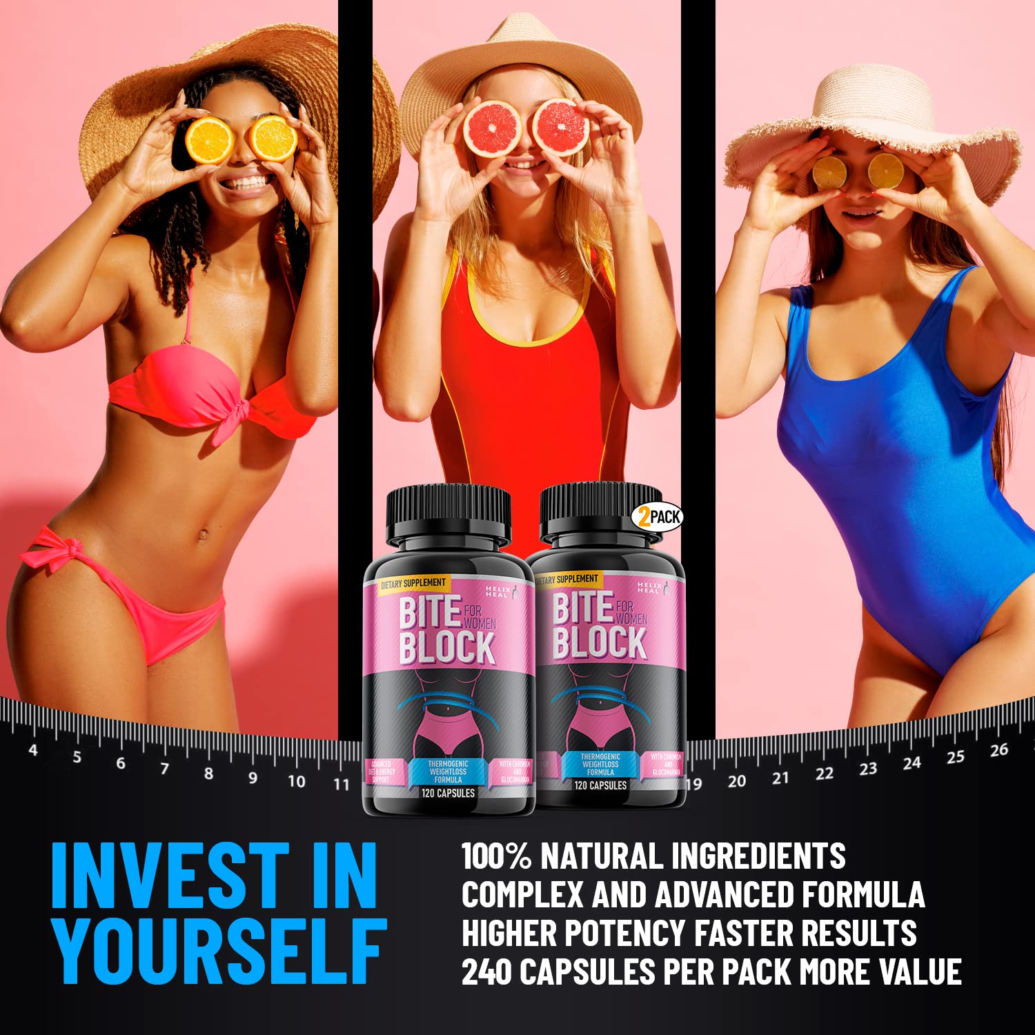 Appetite Suppressant for Women - Weight Loss Pills for Bloating Relief & Carb Blocker Helix HealBuy Supplements Australia