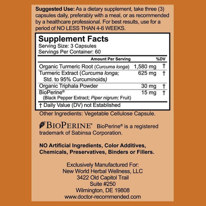 Turmeric Curcumin - 2250mg/d - Veggie Caps - 95% Curcuminoids with Black Pepper DOCTOR RECOMMENDED SUPPLEMENTSBuy Supplements Australia