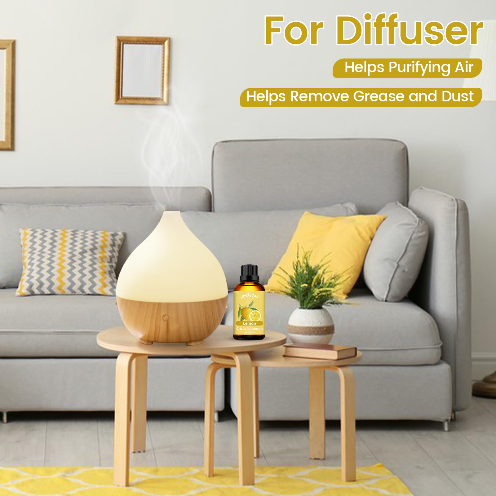 yethious Lemon Essential Oil Lemon Essential Oill for Diffuser, Perfume, Body, Skin, Hair, Candle Soap yethiousBuy Supplements Australia
