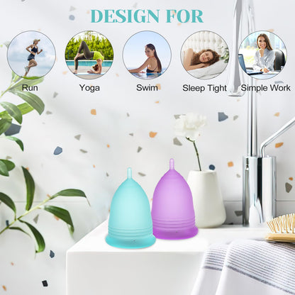 YTYOMUR Menstrual Cup Set, 2 Soft Period Cup Come with Collapsible Cleaner Cup YTYOMURBuy Supplements Australia