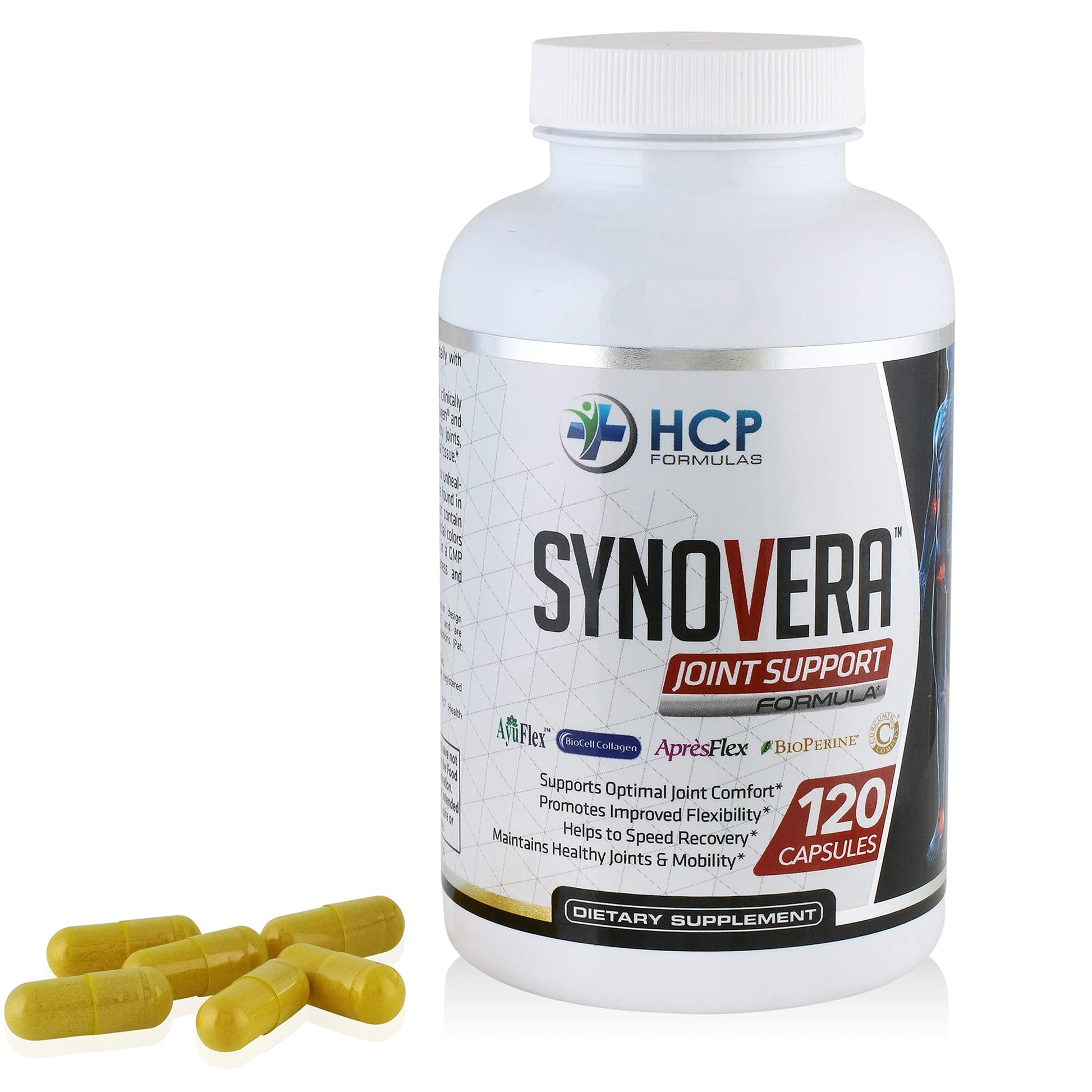 HCP Formulas - Synovera - Joint Support Complex with Turmeric Extract & Collagen - Mobility & Flexibility - Healthy Joints, Tendon, Ligament, and Synovial Tissue - Dietary Supplement - 120 Caps HCP FormulasBuy Supplements Australia