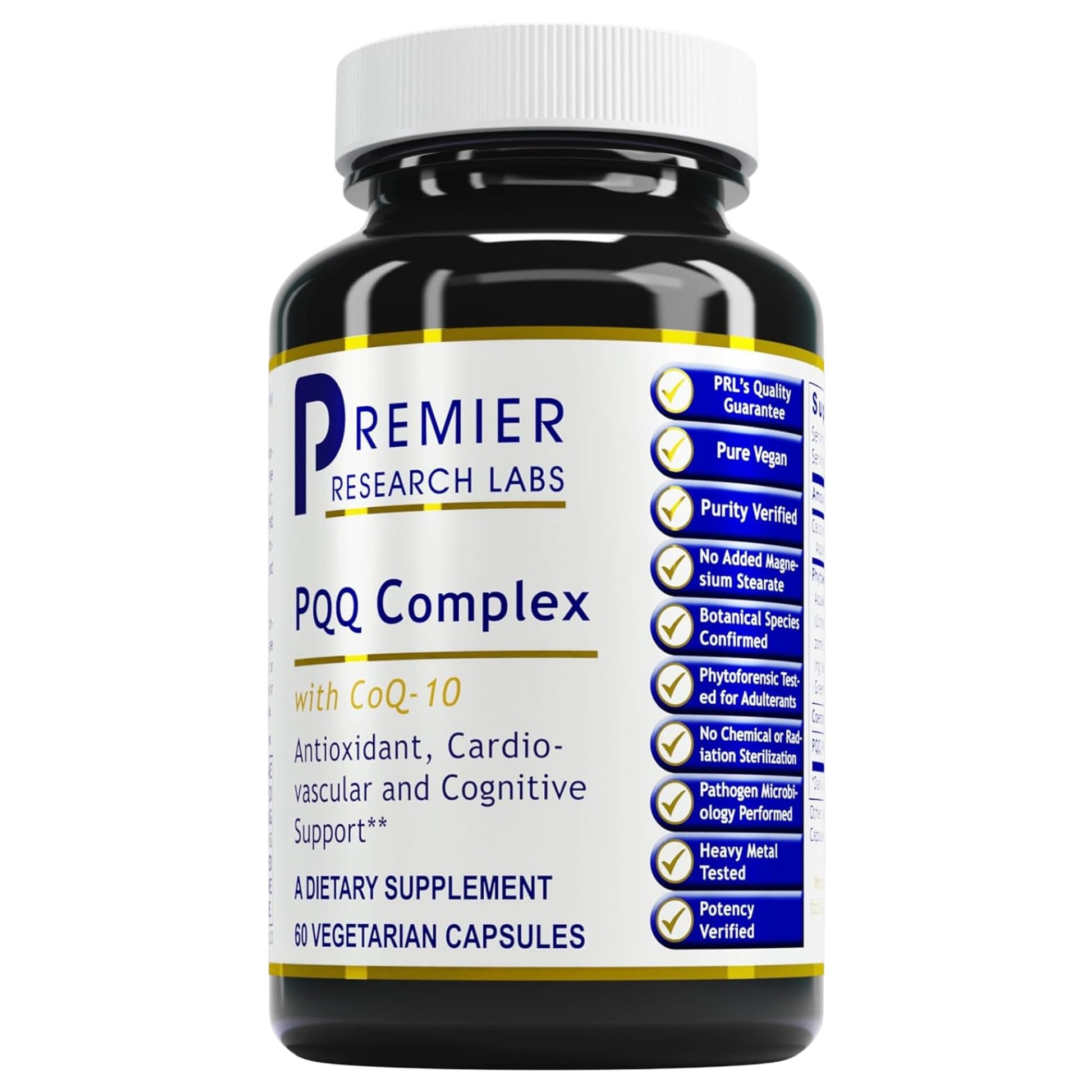 Premier Research Labs Premier PQQ Complex with CoQ10 - Coenzyme Q10, Co Q 10 Supplement with Pyrroloquinoline Quinone (PQQ) for Antioxidant, Brain & Heart Support - 60 Vegetarian Capsules Premier Research LabsBuy Supplements Australia
