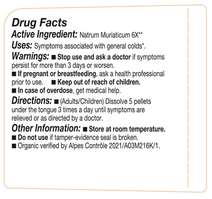 OLLOIS Natrum Muriaticum 6X, Cell Salt #9, Lactose-Free, Organic & Vegan, Kosher Certified OLLOÏSBuy Supplements Australia