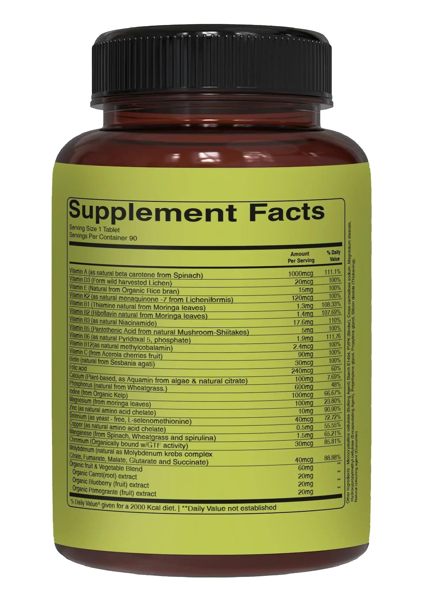 Pure Nutrition Whole Food Multivitamins for Men | 90 Tabs | One-A-Day | 100% RDA | 24 Natural Vitamins and Minerals | PURE NUTRITION NATURAL TREASURES