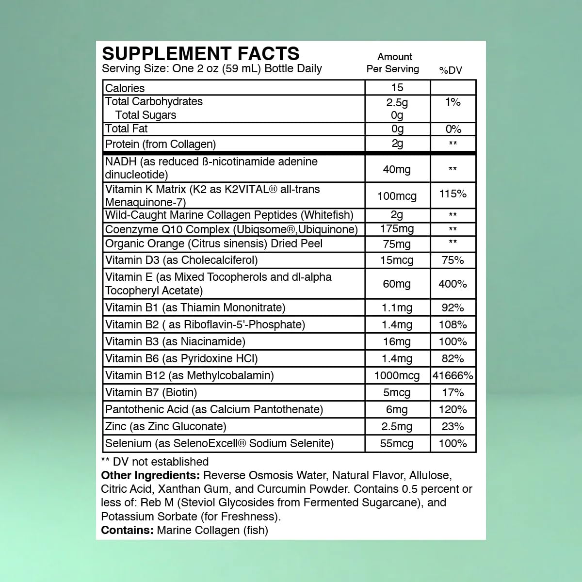 Strong Cell | Cellular Function Booster Liquid | NADH, CoQ10, Collagen. 90+% Absorption Rate. Vitamins B1, B2, B3, B6, B7, and B12. Vitamin K2 | 30 Count. WelluraBuy Supplements Australia