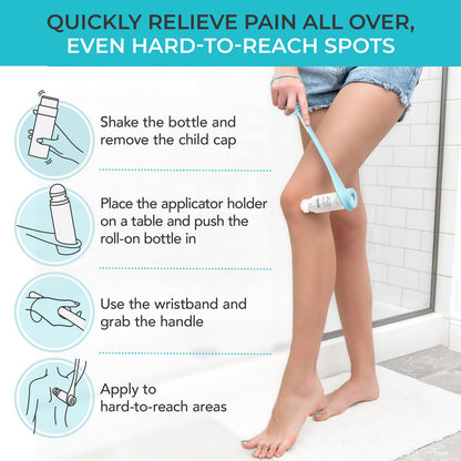 Workvie Lidocaine Pain Relief Roll On 2 Pack & Easy Reach Applicator Tool – Fast Acting Topical Lidocaine Maximum Strength with Arnica Montana & Aloe Vera for Muscles, Joints, Back, Neck & Feet WorkvieBuy Supplements Australia