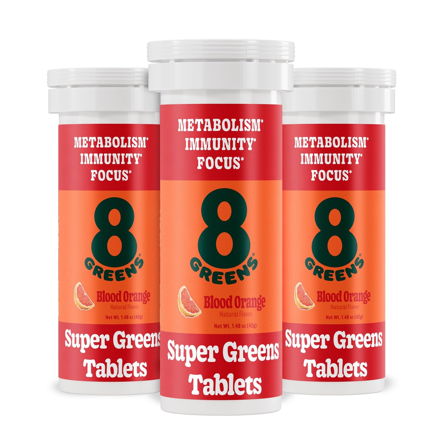 8Greens Supergreens Tablets | Super Greens Powder Superfood Tablet, Metabolism Immunity & Focus, Daily Greens Effervescent Tablets, Organic: Aloe Vera, Spirulina, Chlorella, Blood Orange, 30 Servings 8GreensBuy Supplements Australia