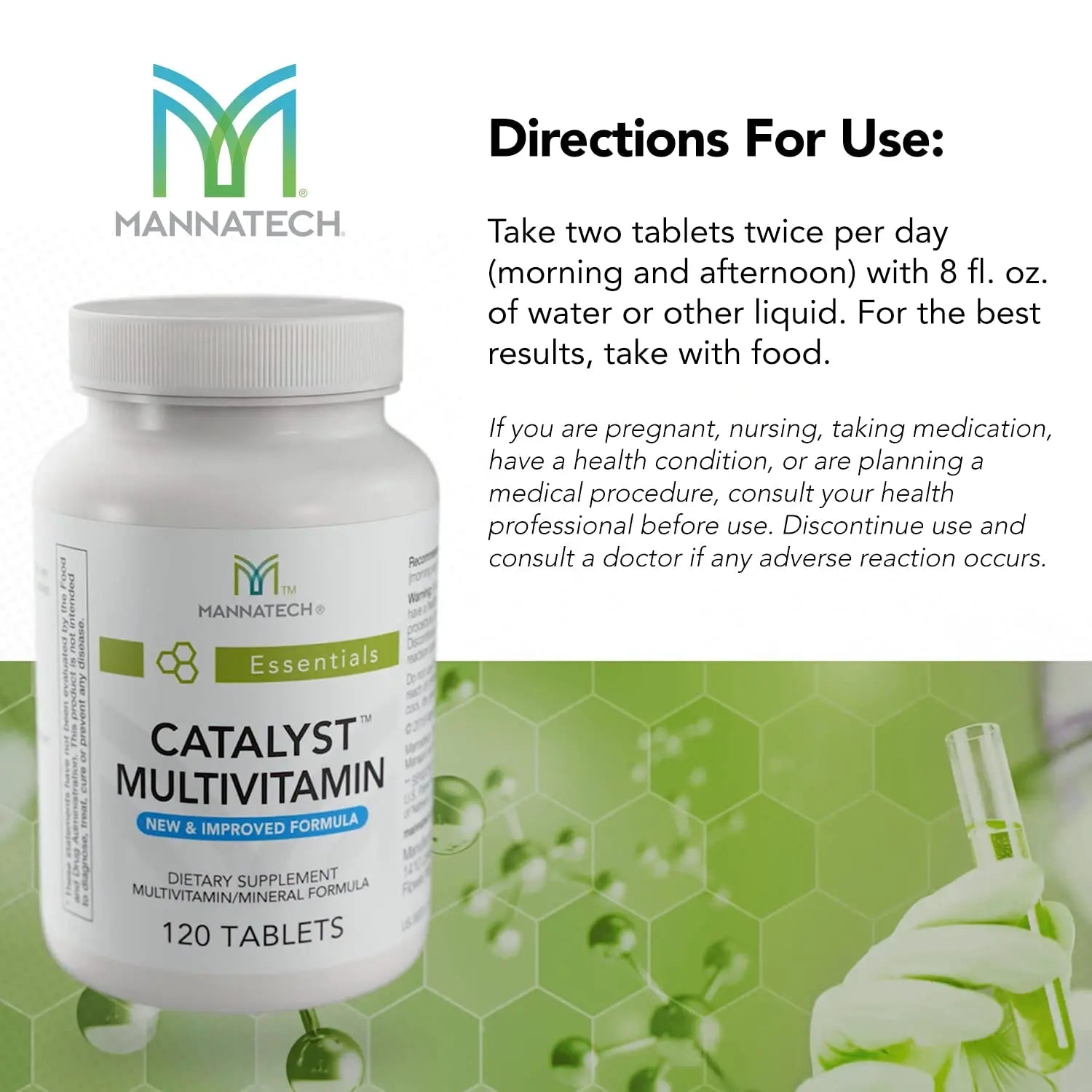 Mannatech Catalyst Multivitamin 120 Tablets, Maximize Your Multivitamin. Provides Antioxidants Vitamin A, Vitamin C, and Vitamin E Mannatech