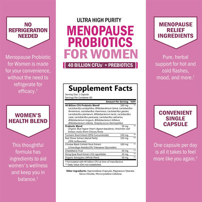 Menopause Support Probiotics for Women - Unique Menopause Relief for Hot Flashes BioSchwartzBuy Supplements Australia