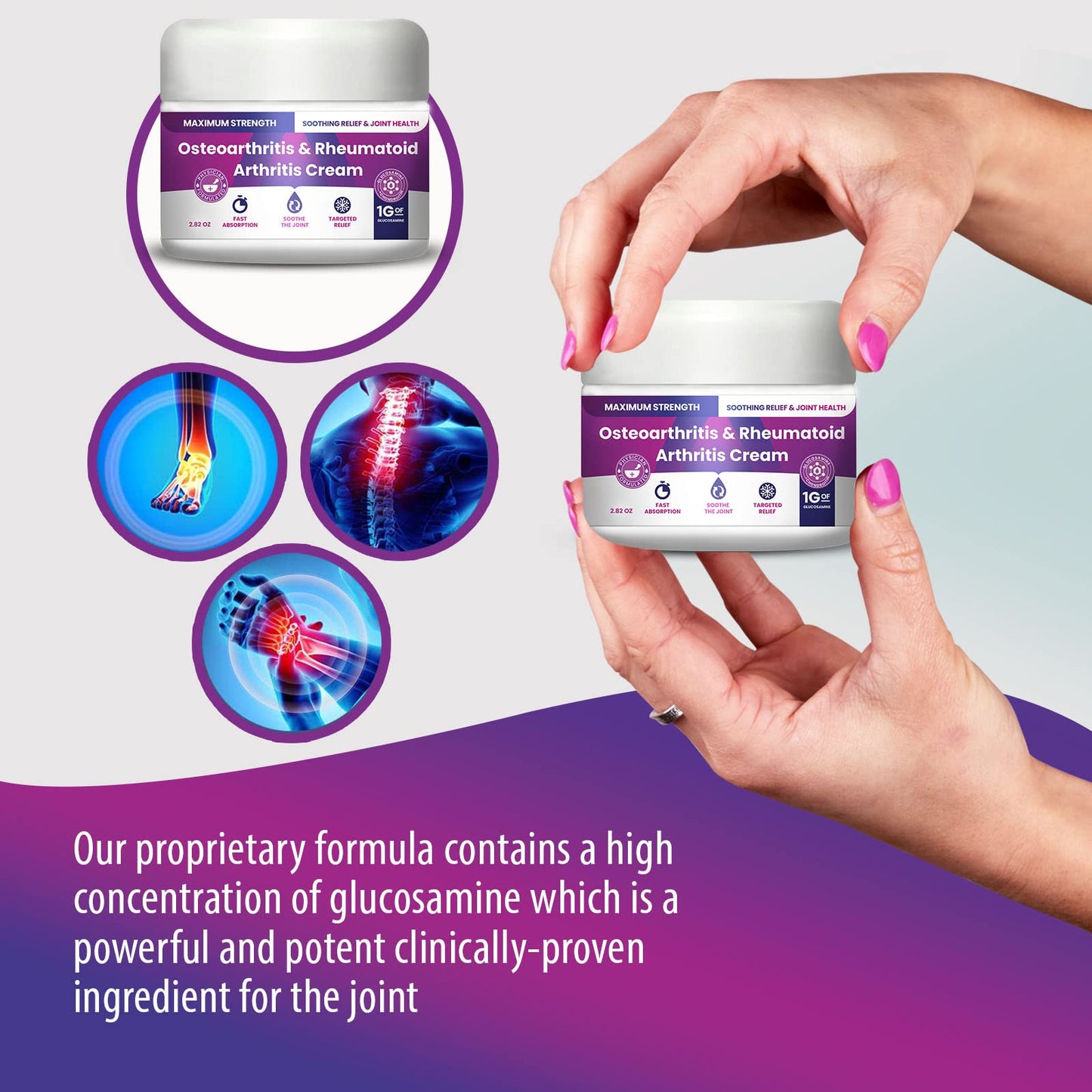 Osteoarthritis And Rhematoid Arthritis Cream By PMT – Soothing Relief For Your Knees and Hands. Includes 1 Gram Of Glucosamine; Arnica, Arginine, Glucosamine, Aloe - Cooling relief for Hands and Knees M PAIN MANAGEMENT TECHNOLOGIESBuy Supplements Australia