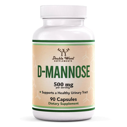 Double Wood Supplements D Mannose 500mg Capsules, 90 Count (D-Mannose for Urinary Tract Health and Bladder Lining, Helps UTI Prevention) Vegan Safe, Non-GMO, Gluten Free Double Wood SupplementsBuy Supplements Australia