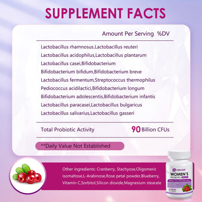 OMOGS Women's Probiotic,with Cranberry Extract and Organic Prebiotics,90 Billion CFUs OMOGSBuy Supplements Australia