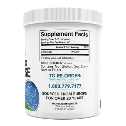 Now New UTI-Slip D Mannose Non GMO Organic Source Powder 65g jar WellnessPartnersBuy Supplements Australia