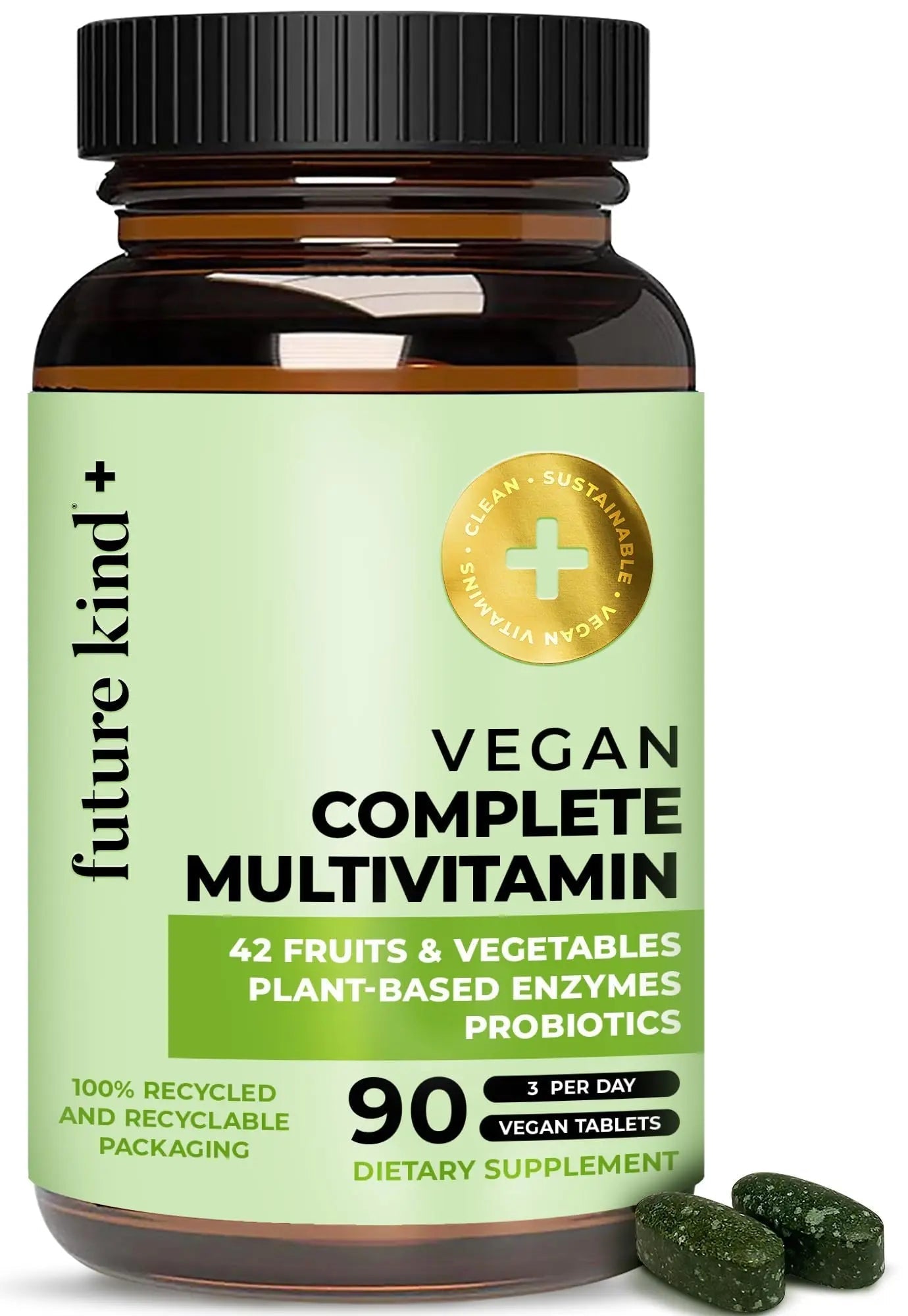 Future Kind Vegan Multivitamins Complete - 42-in-1 Vegan Multivitamins for Women & Men with Enzymes, B12, Zinc, & Probiotics Future KindBuy Supplements Australia