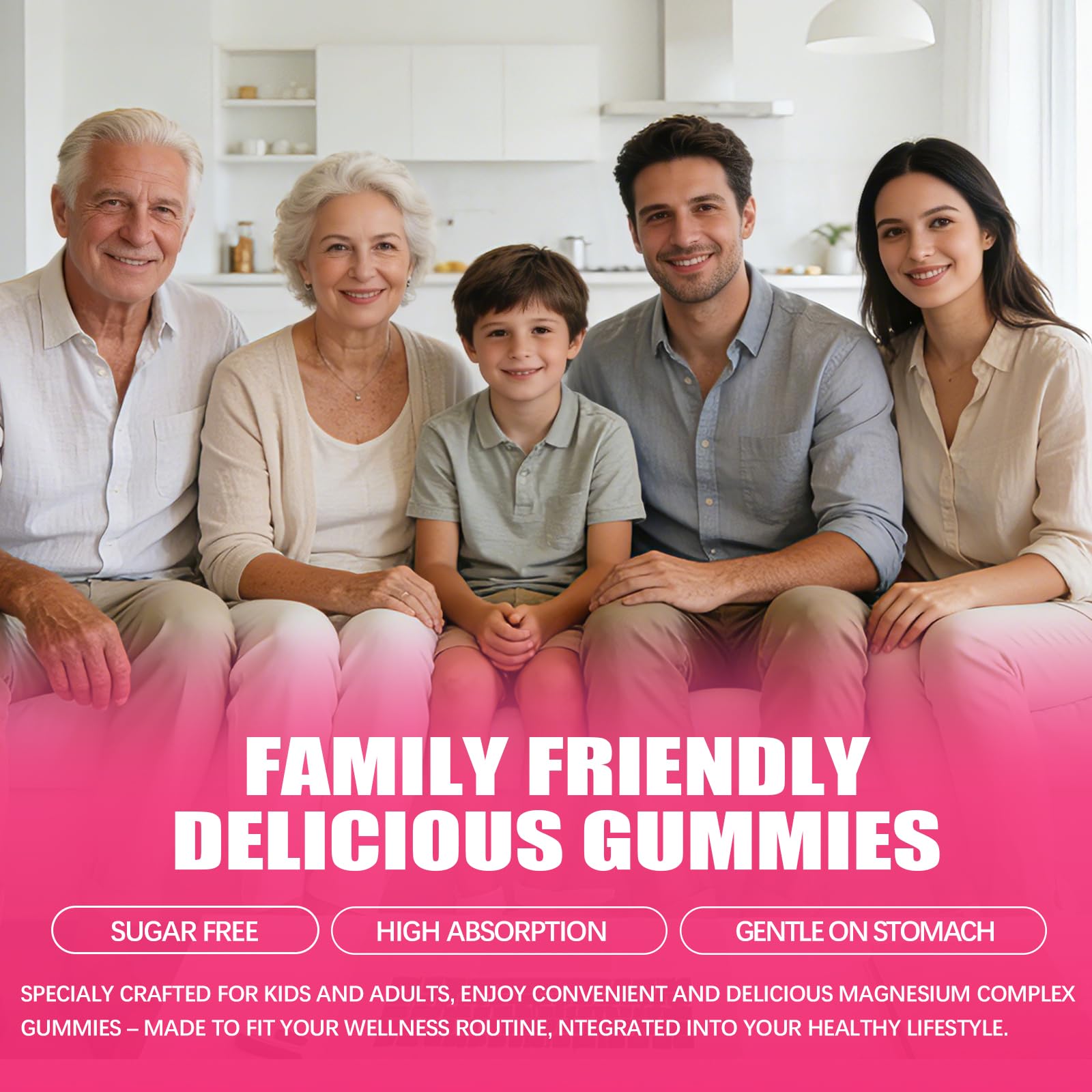 CNFHDI Magnesium Glycinate Gummies 600mg, 120 Counts Chews Sugar Free Magnesium Gummies for Adults & Kids with Calcium, Zinc & CQ10, Potassium Supplements for Zzz, Brain, Muscle & Relax CNFHDIBuy Supplements Australia