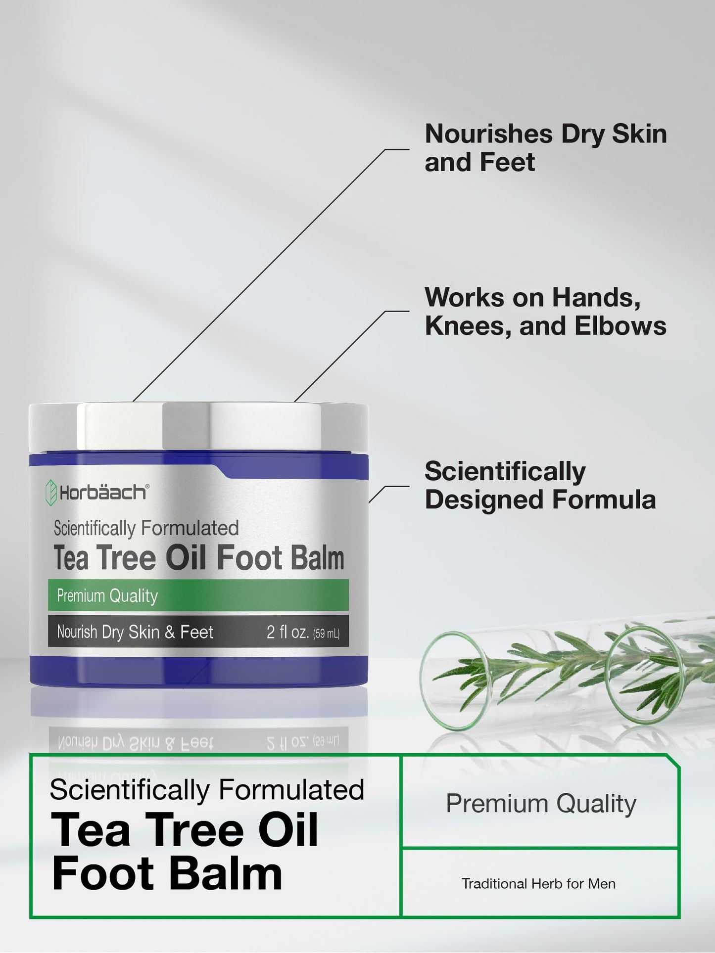 Tea Tree Oil Foot Balm | 2 oz | Moisturizes and Nourishes Dry Skin & Feet | Scientifically HorbäachBuy Supplements Australia