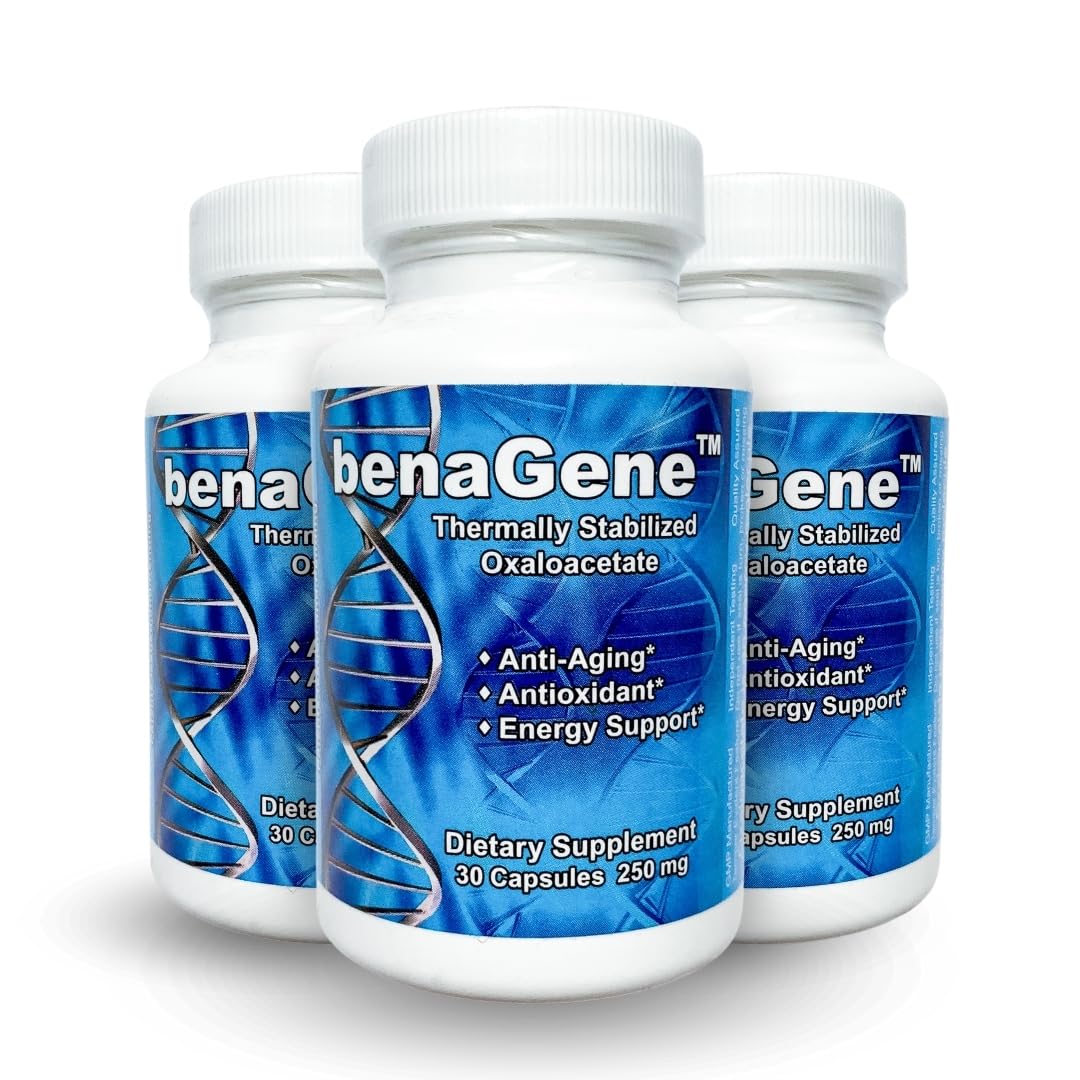Benagene Oxaloacetate Supplement - Supports Cellular Energy, Healthy Metabolism, & Body Regulation - Thermally Stabilized with Vitamin C - Non-GMO & Vegan - Once Daily (90 Servings) BenageneBuy Supplements Australia