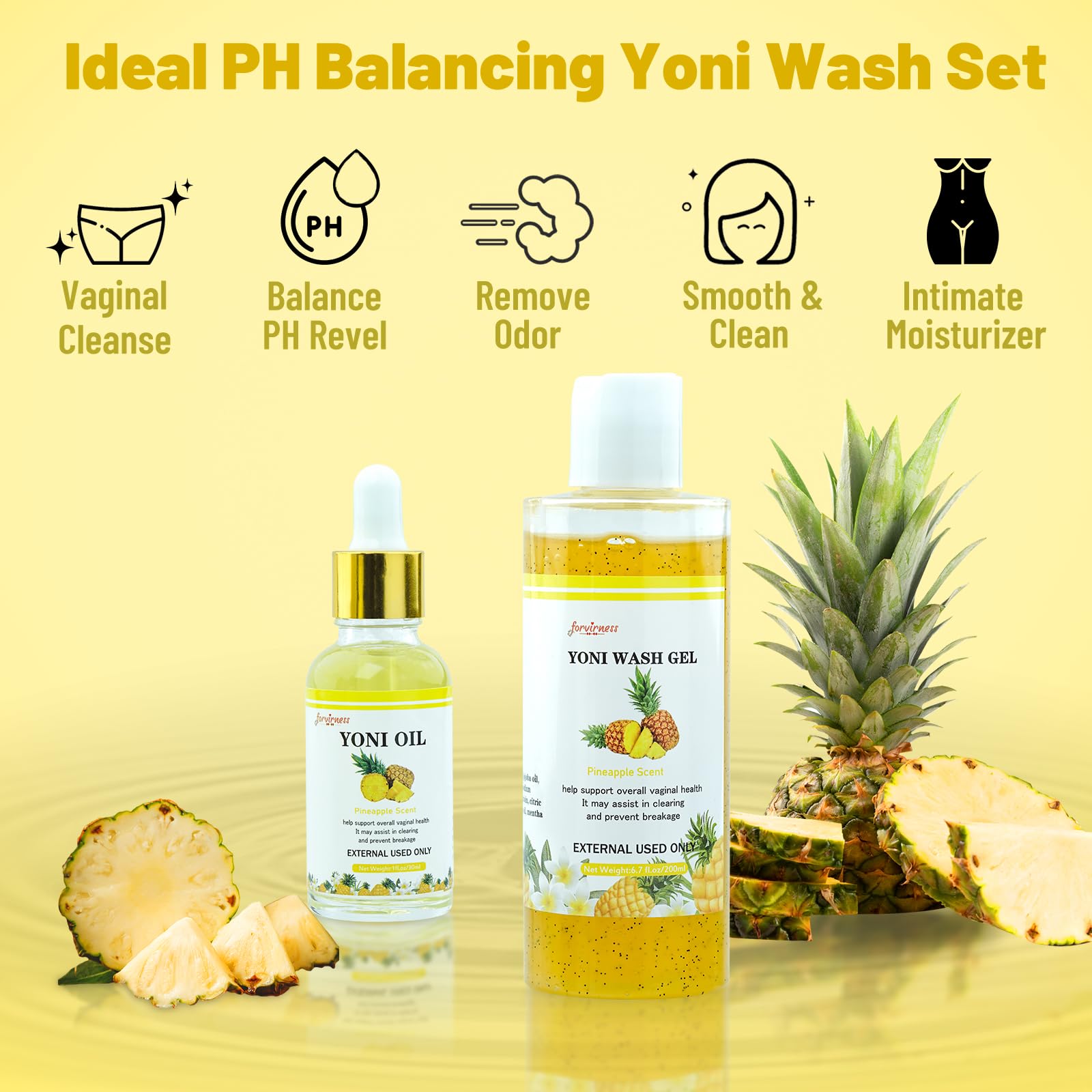 forvirness Natural Yoni Wash Yoni Oil Set, Cleanse - Remove Odor - ph Balance Feminine Wash forvirnessBuy Supplements Australia