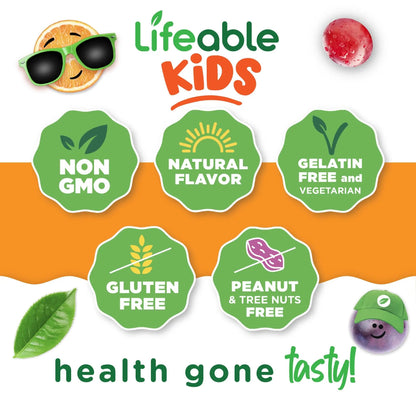 Lifeable Kids Multivitamin with Iron Gummies | Great Tasting Vitamins for Kids | Vegetarian Non-GMO Childrens Multivitamin | 90 Gummies LifeableBuy Supplements Australia