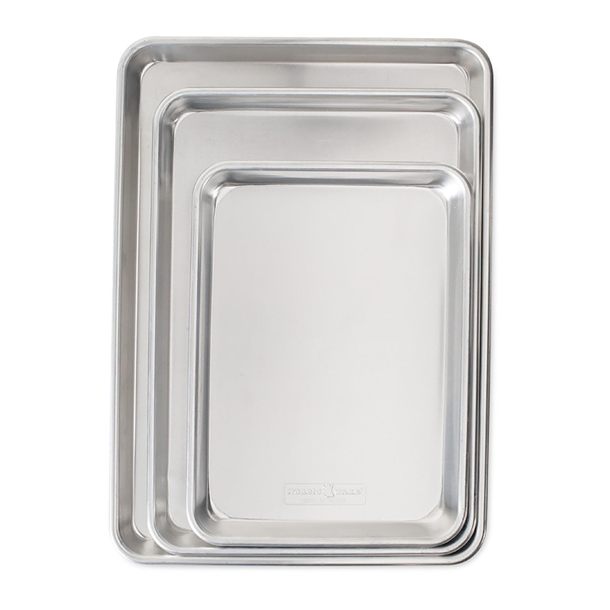 Nordic Ware Naturals 3 Piece Set - USA Made Aluminum Commercial Quality Sheet Pan for Baking or Roasting, Encapsulated Galvanized Steel Rim Prevents Warping; Half Sheet, Jelly Roll and Quarter Sheet Nordic WareBuy Supplements Australia