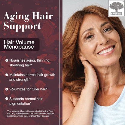New Nordic Hair Volume Menopause, Supports Healthy Hair Growth During and After Menopause, Pine Bark and Annurca Apple Extract, 30 Tablets NEW NORDICBuy Supplements Australia