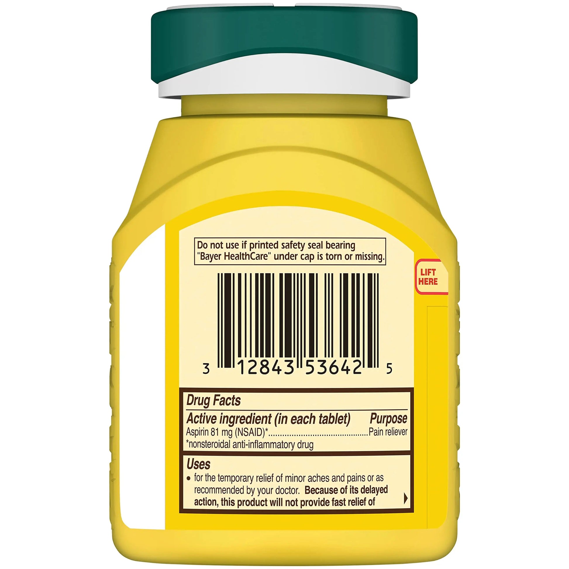 Bayer Aspirin Low Dose 81 mg, Enteric Coated Tablets, Doctor Recommended, Secondary Prevention of Cardiovascular Disease, 300 Safety Coated Tablets (Packaging may vary) BayerBuy Supplements Australia
