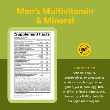 Natural Factors Whole Earth & Sea Men's Multivitamin s& Mineral, 1 Serving Contains Nutrition Equivalent to ½ lb of Veggies, 120 Tablets Natural Factors