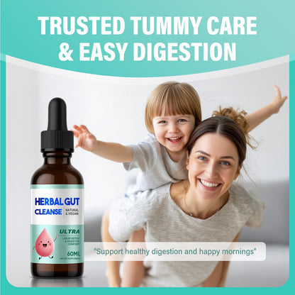 Kids Herbal Gut Cleanse Drops, Parasite Cleanse for Humans Liquid with Wormwood, Black Walnut & Probiotics, Supports Digestive & Overall Gut Health for Children (2 oz) HerbXBuy Supplements Australia