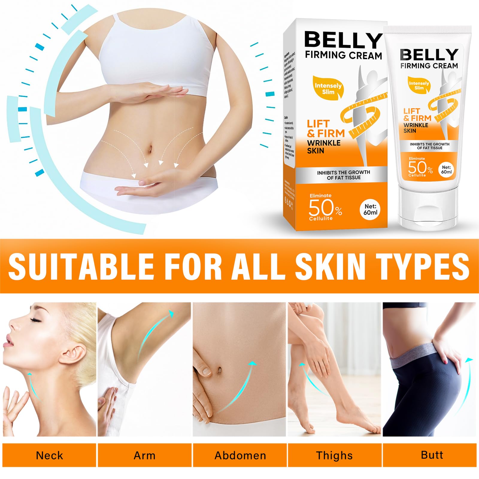 B Flat Belly Firming Cream, Skin Tightening & Cellulite Cream, Moisturizing Firming Lotion Weeping Willow Oil CoBuy Supplements Australia