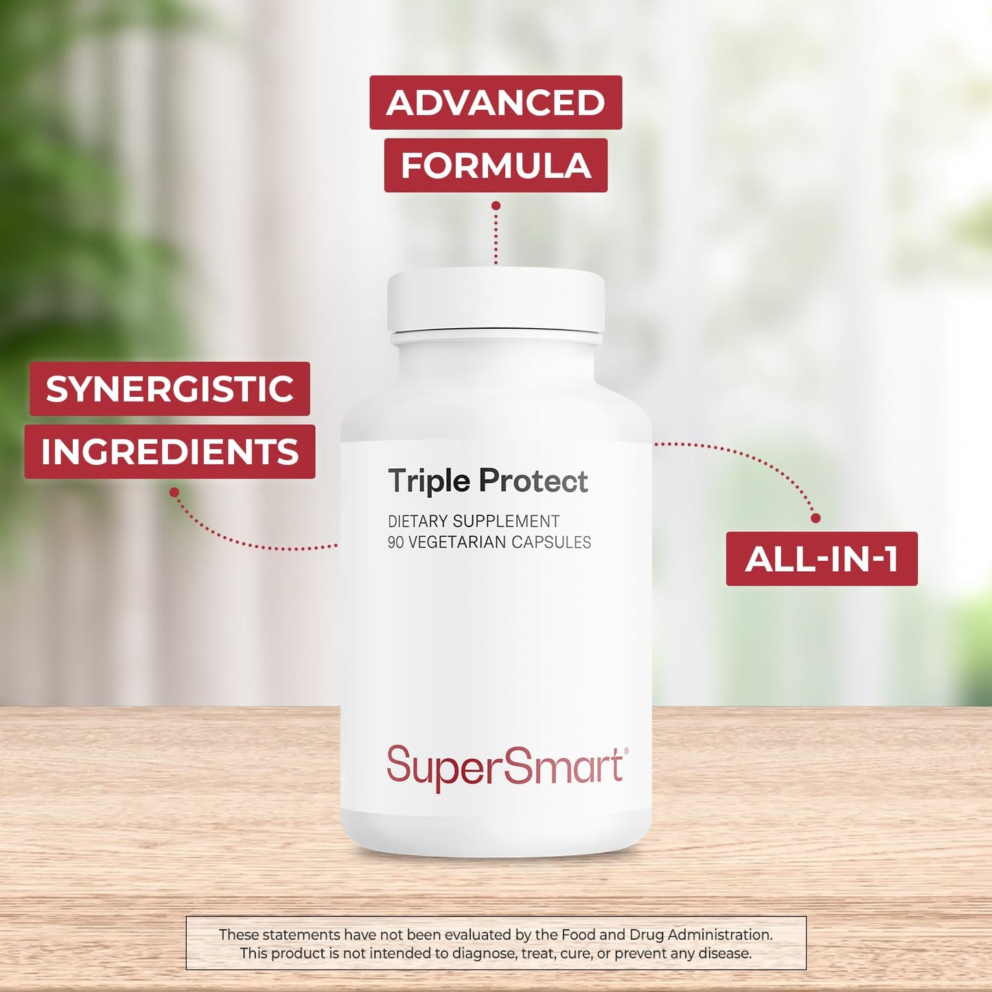Supersmart - Triple Protect Supplement - Combines the Most Widely-Studied Natural Compounds - May Support Healthy Heart | Non-GMO & Gluten Free - 90 Vegetarian Capsules SupersmartBuy Supplements Australia