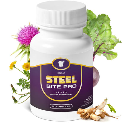Nature’s NutriWave Steel Bite Pro Oral Wellness Supplement – 23 Plant-Based Ingredients with Zinc & Turmeric – Non-GMO, Made in USA, 60 Capsules, 1 Month Supply Nature’s NutriWaveBuy Supplements Australia