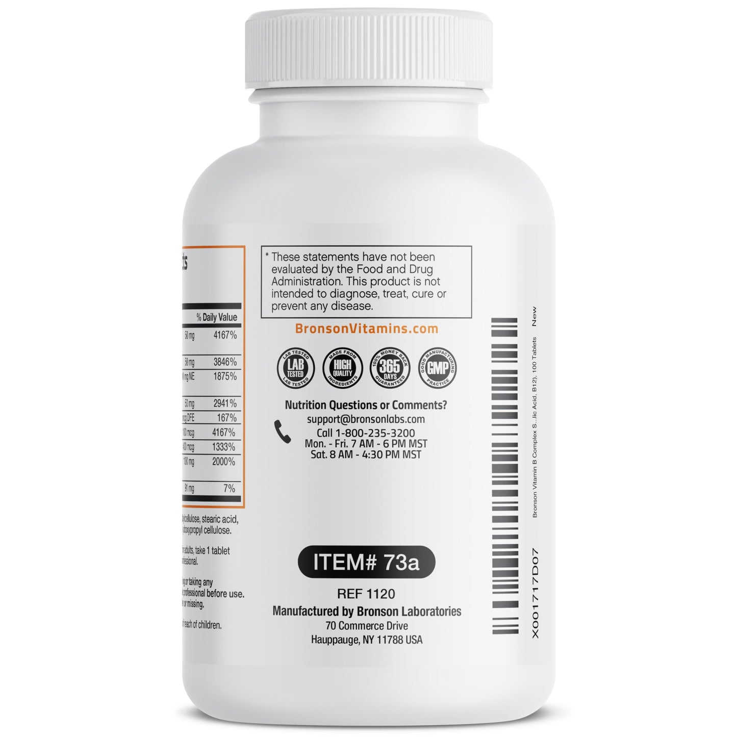 Bronson Super B Vitamin B Complex Sustained Slow Release Vitamin B1, B2, B3, B6, B9 BronsonBuy Supplements Australia
